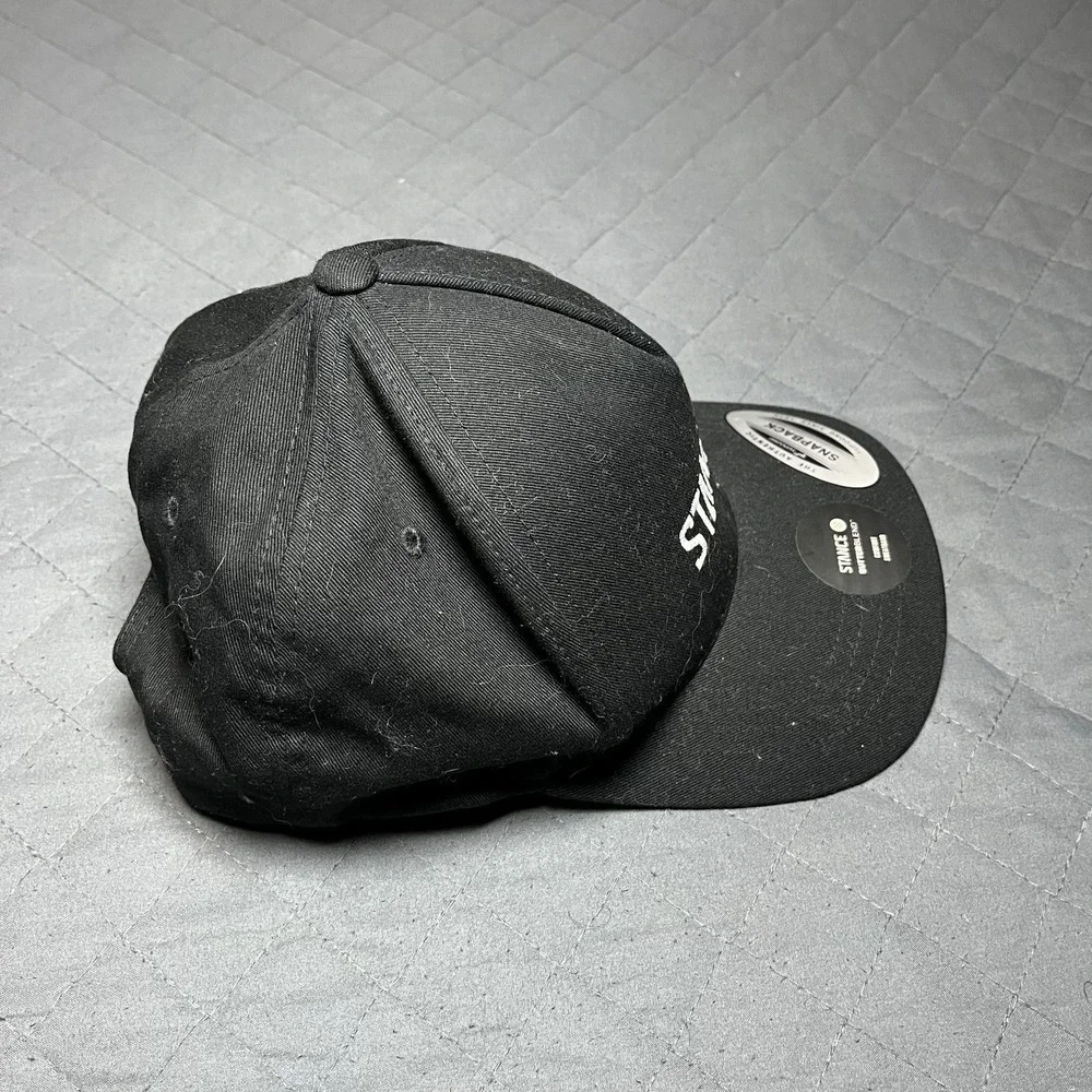 Stance Icon 6 Panel Snapback Hat Black Adult Adjustable Cap NWT
